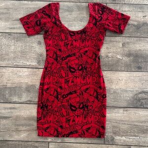 Marvel spider-man Red Graphic Mini Dress